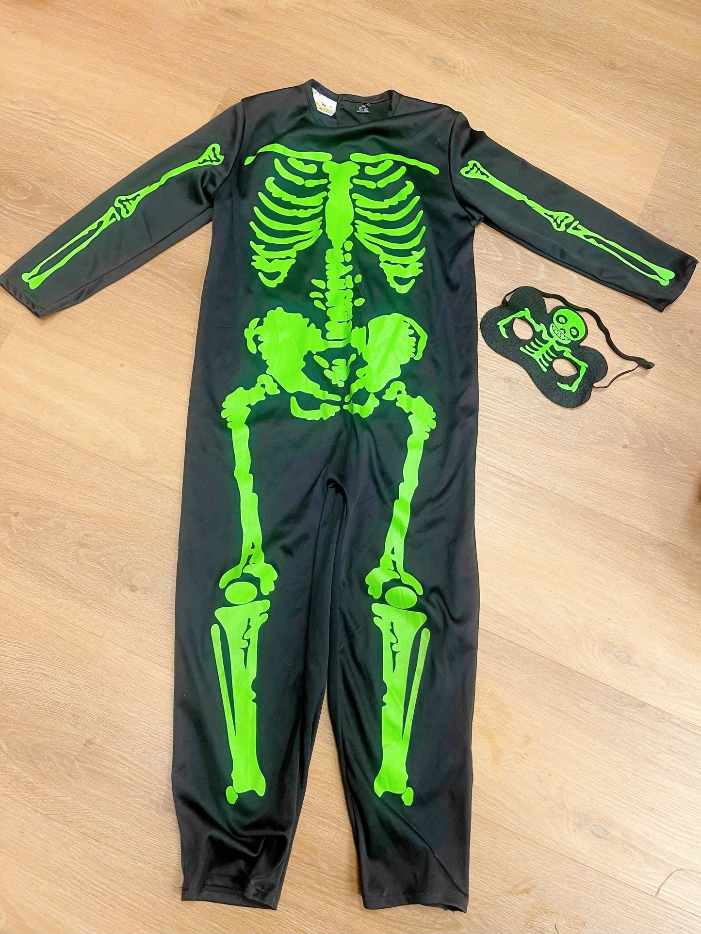 Tuta scheletro Halloween 4/6 anni