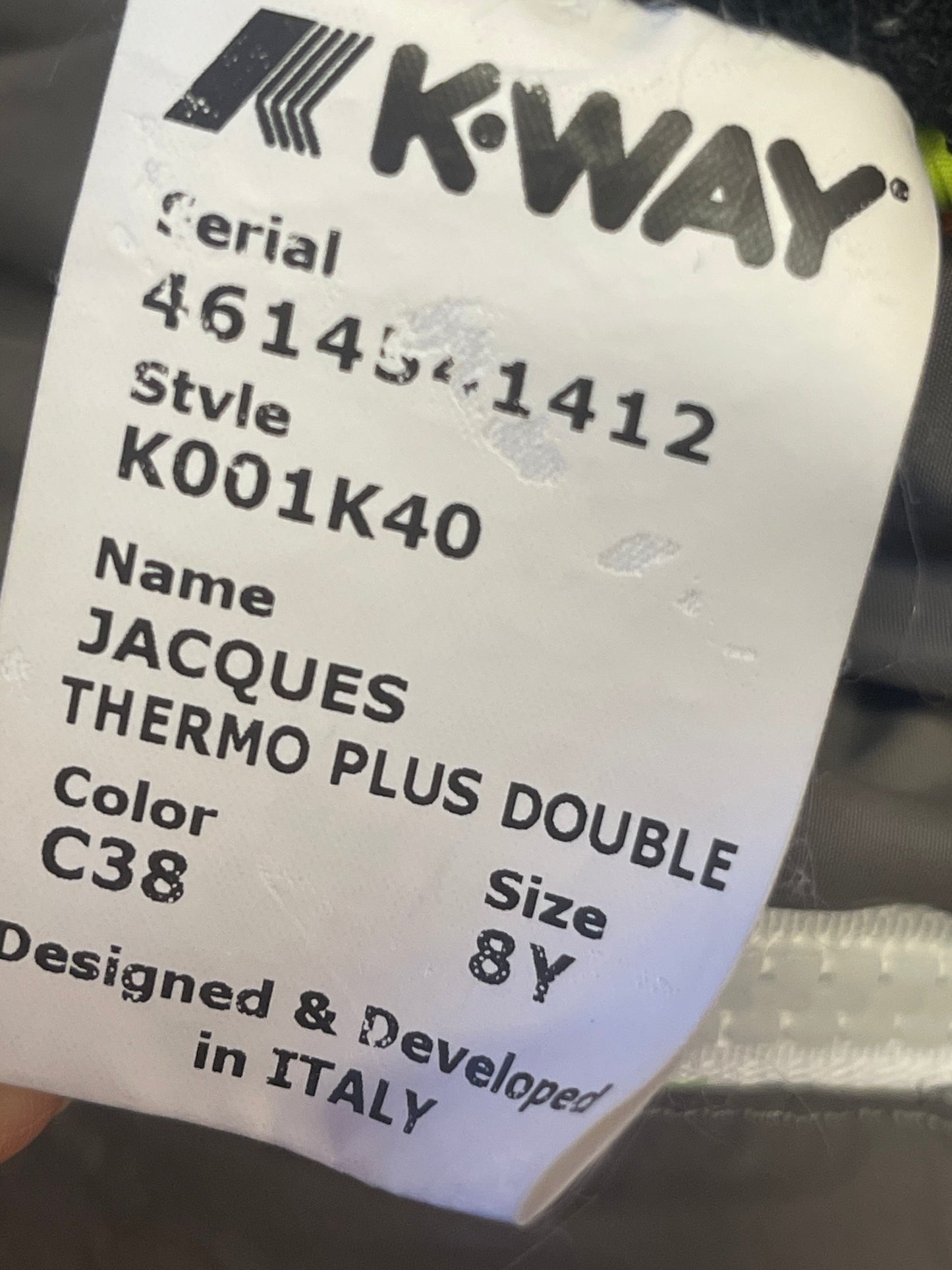 K-Way double-face 8 anni