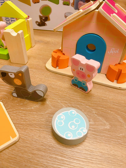 Set costruzioni legno 3 Porcellini Sevi