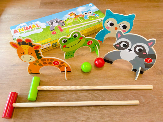 Set croquet legno animali